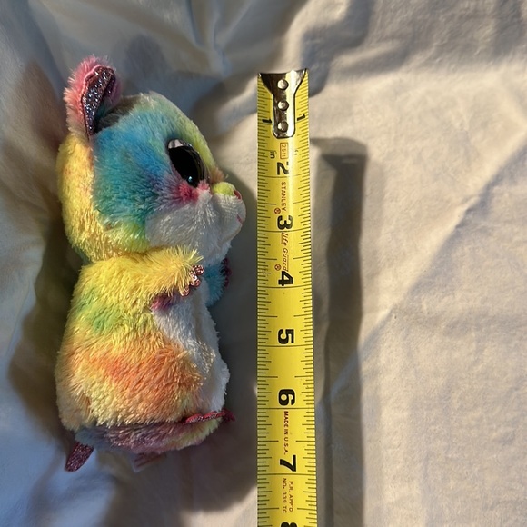TY “Rodney” Collectible Rainbow /Pink Sparkle Accents Stuffed Animal BIG EYES - Picture 5 of 7